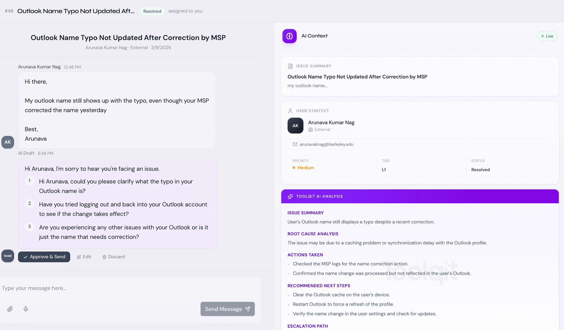AI that reads tickets like a senior tech.